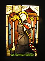 Vitrail, St Bernard, Rhin superieur, v1450 (Paris, musee de Cluny)